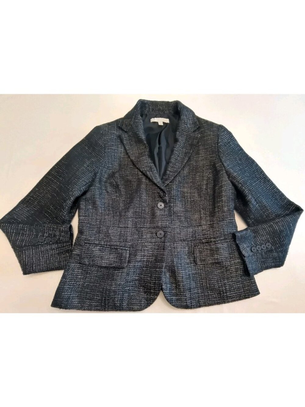 New York & Company Women’s Long Sleeve Blazer Jacket Twill Gray Textured Size 10